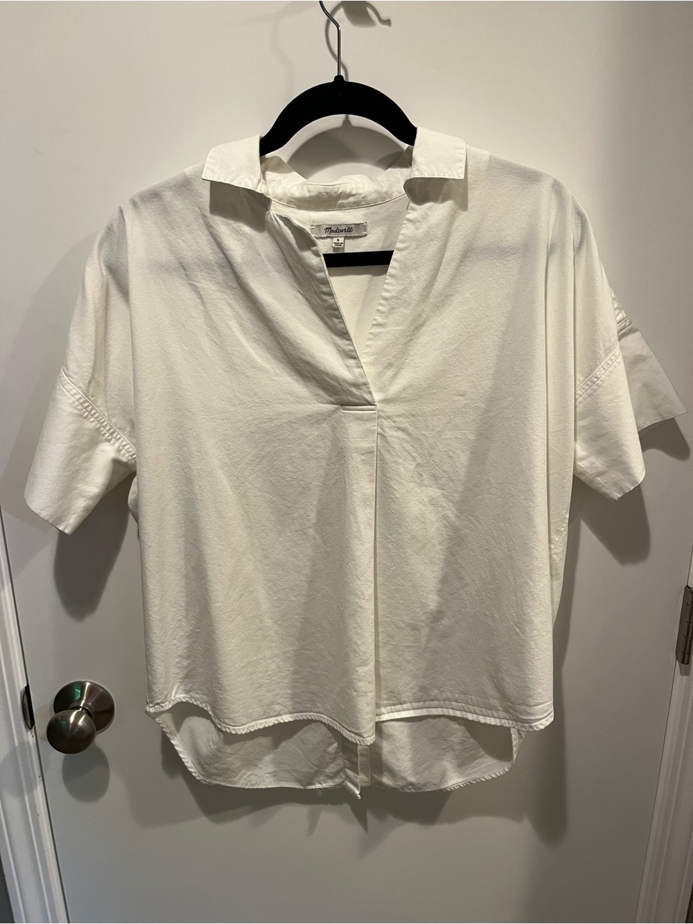 Madewel Courier white V-Neck Short Sleeve Blouse